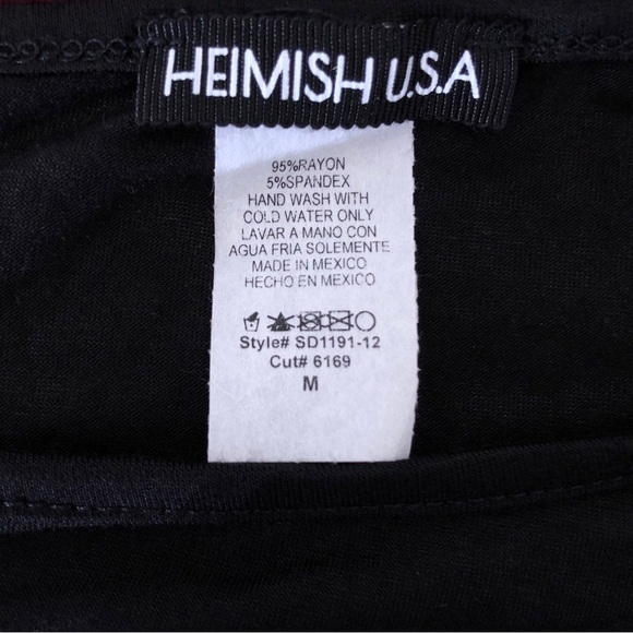 Heimlish USA Black Red Leopard Animal Print Ruffle Long Sleeve Babydoll Dress M - Picture 3 of 4